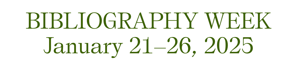 Bibliography Week 2025