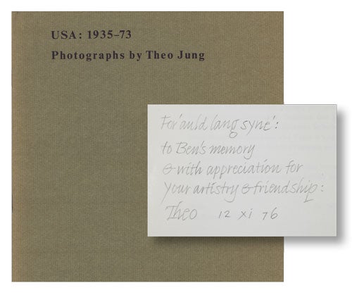 [Item #14216] USA: 1935-73. Photographs by Theo Jung. Theo JUNG.