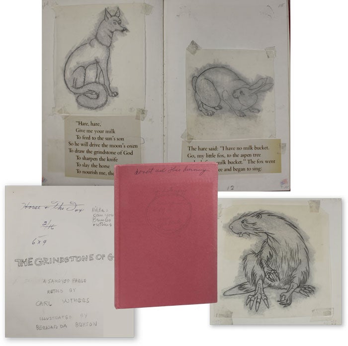 Original Hand-Bound Mock-Up for The Grindstone of God: A Samoyed Fable, with 26 Original Pencil. JUVENILE LITERATURE, Bernarda Bryson SHAHN, Carl WITHERS.
