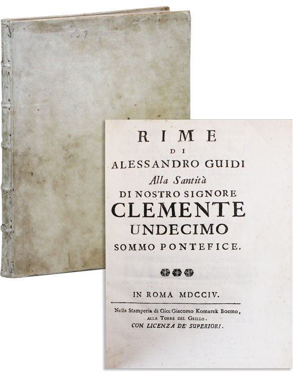 Item #15585] Rime. ITALIAN LITERATURE, Alessandro GUIDI
