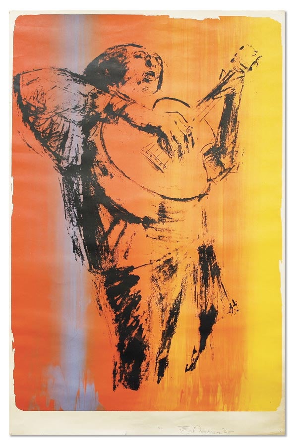Item #16063] Original Silkscreen Poster: Untitled [Portrait of Pete Seeger]. GRAPHICS, ORIGINAL ART