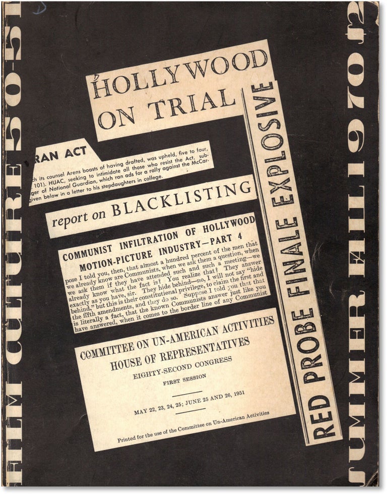 Item #16117] Film Culture 50-51 (Summer-Fall 1970). Hollywood Blacklisting. HOLLYWOOD RED SCARE -...