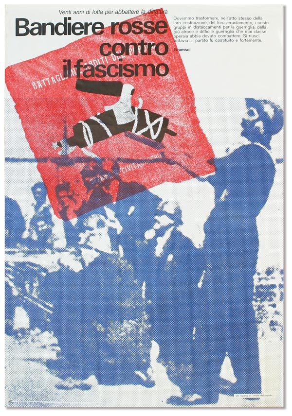 Item #16792] Original lithographed poster: Venti anni di lotta per abbattere la dittatura -...