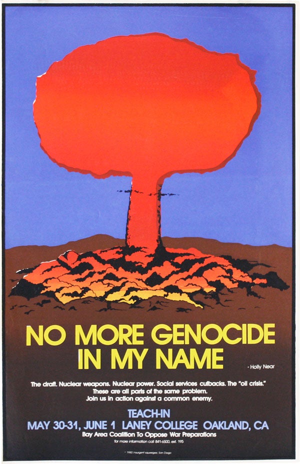 Item #18404] No More Genocide In My Name. PACIFISM, Insurgent Squeegee