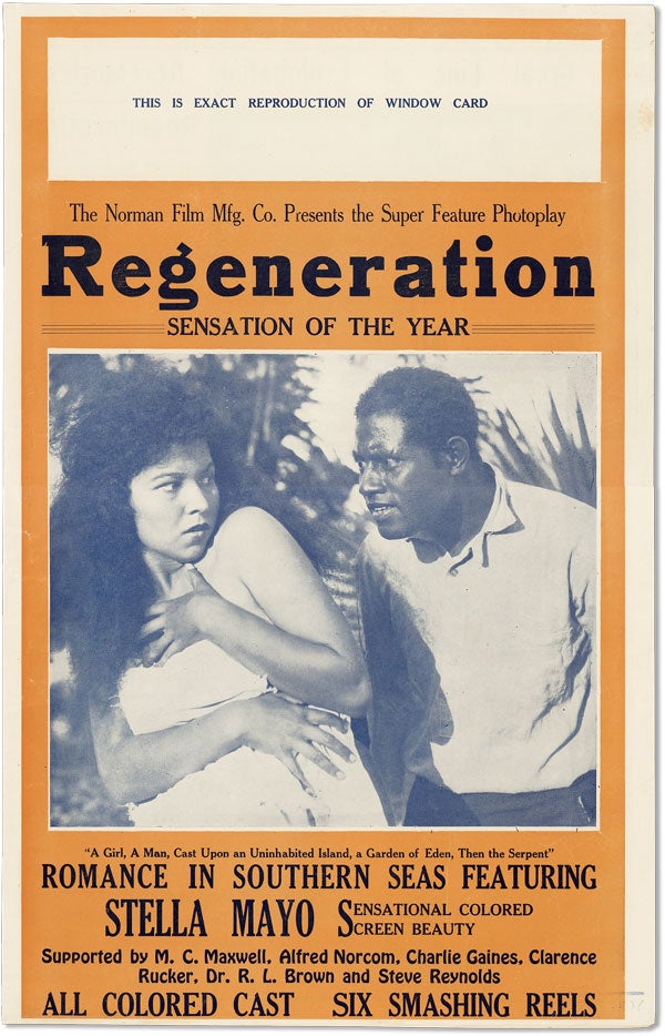 Item #19696] Original Film Pressbook: Regeneration. Richard E. NORMAN, Stella MAYO, director,...