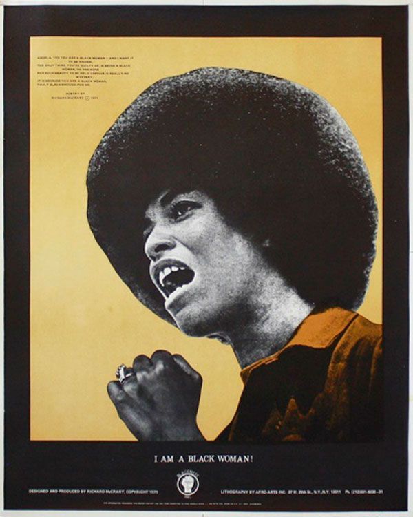 Item #19762] Original Poster: I Am A Black Woman. AFRICAN AMERICANS, poem, design, Angela DAVIS