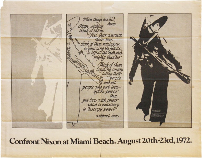 Item #19904] Confront Nixon at Miami Beach. August 20th-23rd, 1972. NEW LEFT - VIETNAM, Miami...