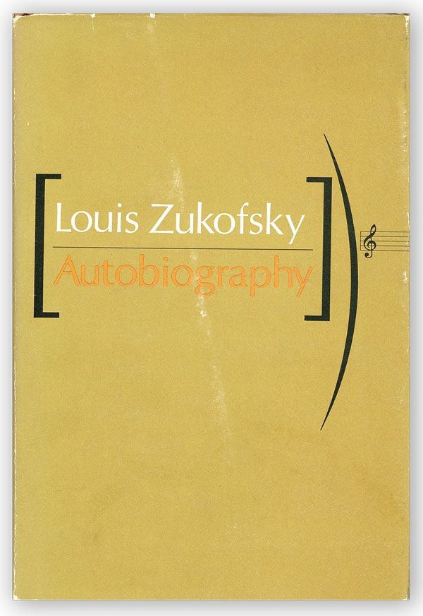 Item #20771] Autobiography. Louis ZUKOFSKY