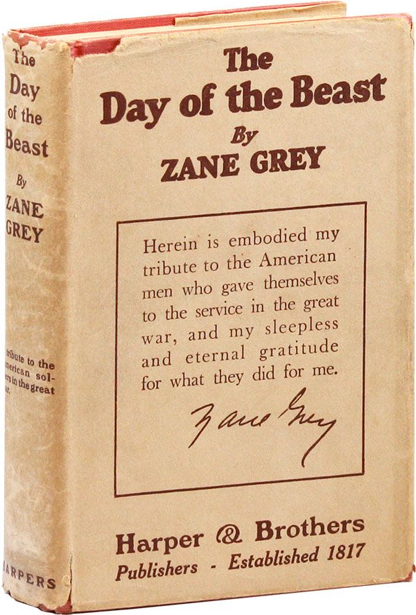 Item #23163] The Day of the Beast. Zane GREY
