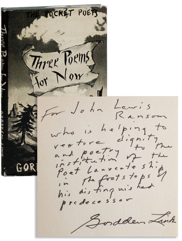 Three Poems for Now [Facsimile Edition, inscribed. Gordden LINK.