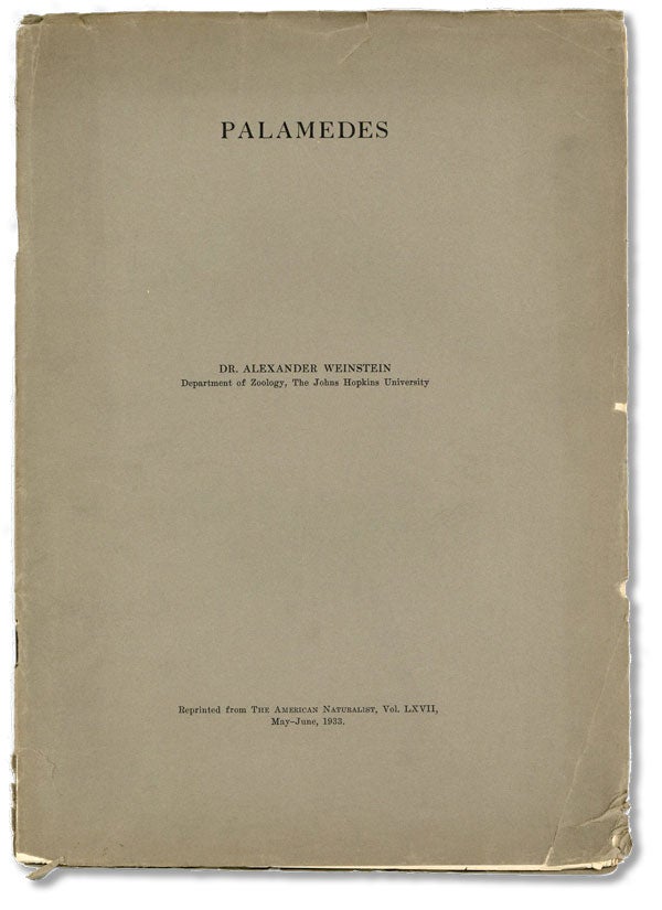 Item #25786] Palamedes. Alexander WEINSTEIN
