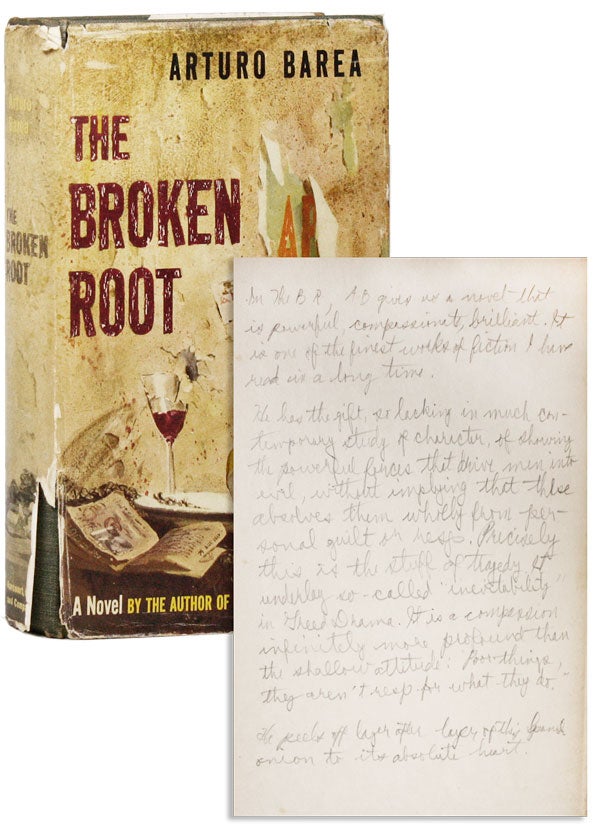 [Item #26554] The Broken Root [Edmund Fuller's Advance Copy]. Arturo BAREA, trans Ilsa Barea.