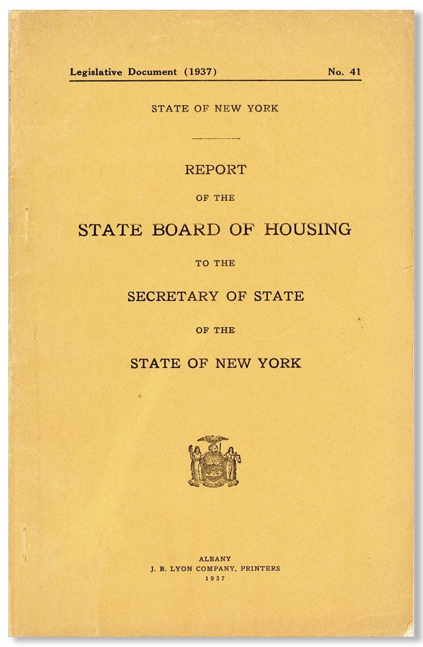 Item #26663] Report of the State Board of Housing to the Secretary of State of the State of New...