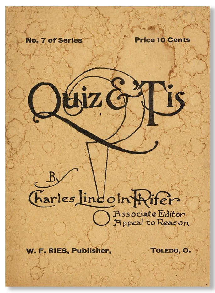 Item #27454] Quiz & 'Tis [cover title]. Charles Lincoln PHIFER