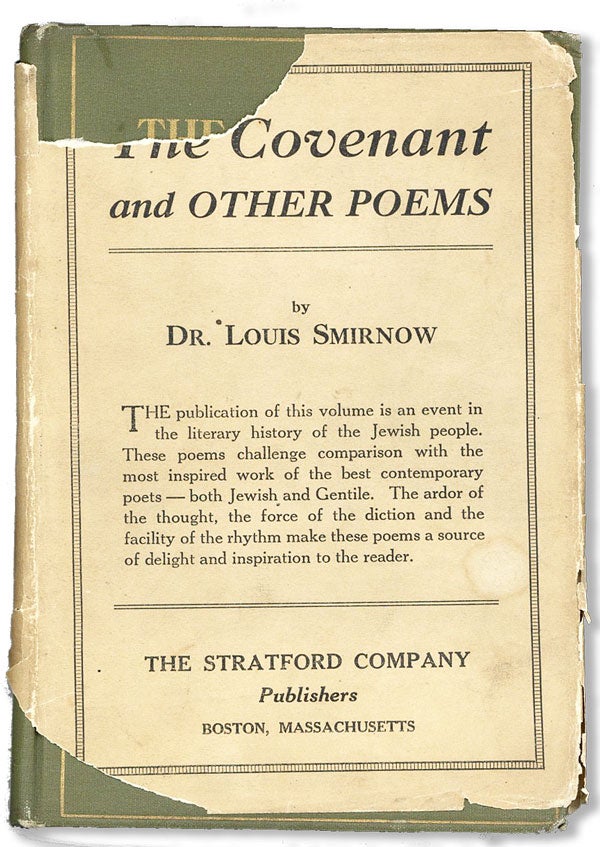 Item #28099] The Covenant and Other Poems. Louis SMIRNOW, intro William Lyon Phelps