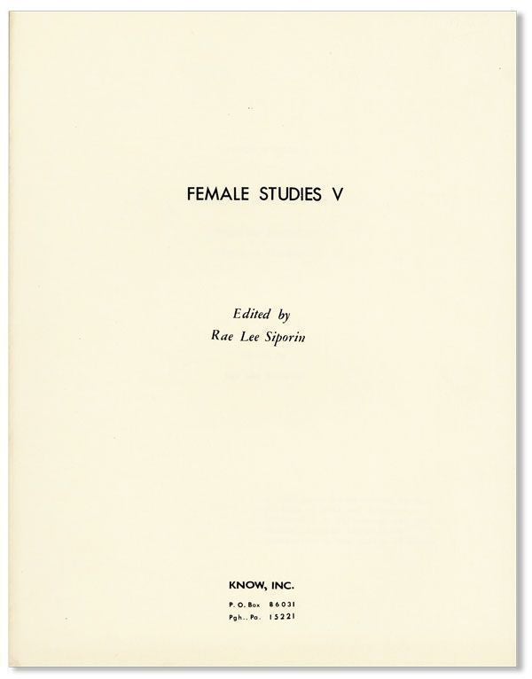 Item #28555] Female Studies V: Proceedings of the Conference "Women and Education: A Feminist...