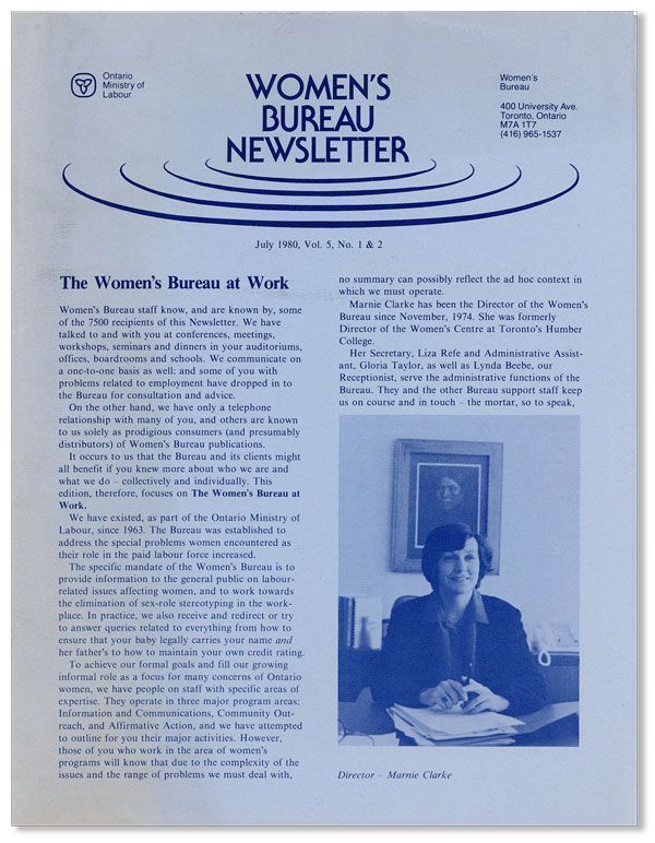 Item #29454] Women's Bureau Newsletter, Vol. 5, nos. 1 & 2, July, 1980. WOMEN'S BUREAU