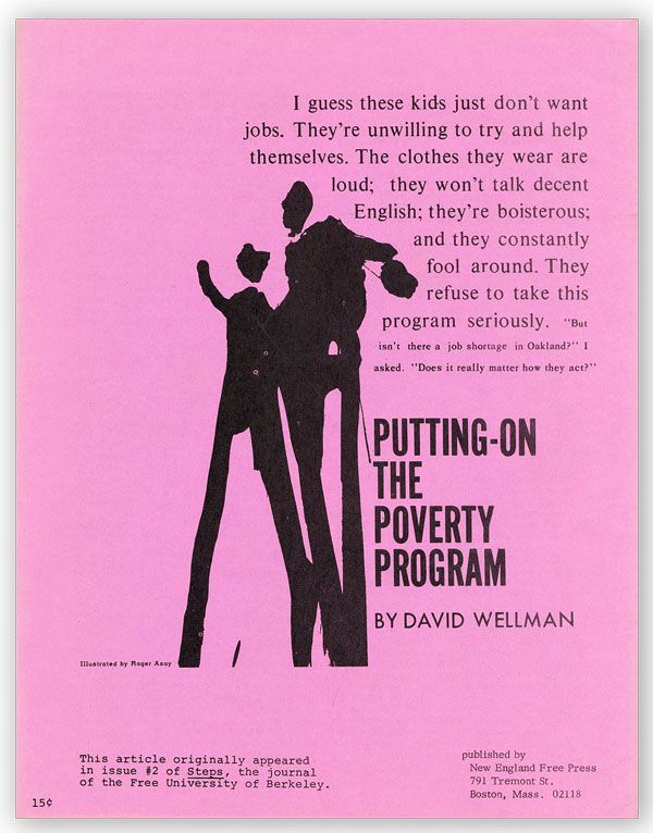 Item #30131] Putting-On the Poverty Program. David WELLMAN