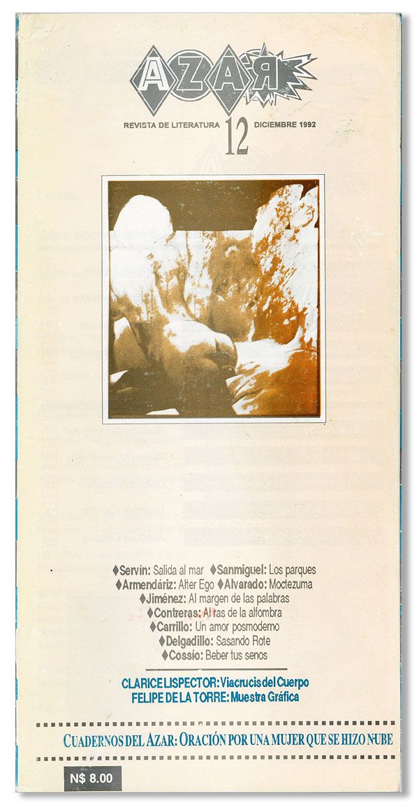 [Item #30958] Azar: Revista de Literatura. No. 12, Diciembre, 1992. Clarice LISPECTOR, Rubén MEJÍA, ed.
