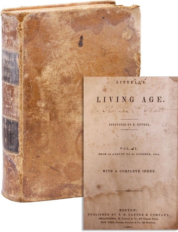 Item #30985] Littell's Living Age. Vol. II, from 10 August to 26 October, 1844. ed LITTELL, liakim