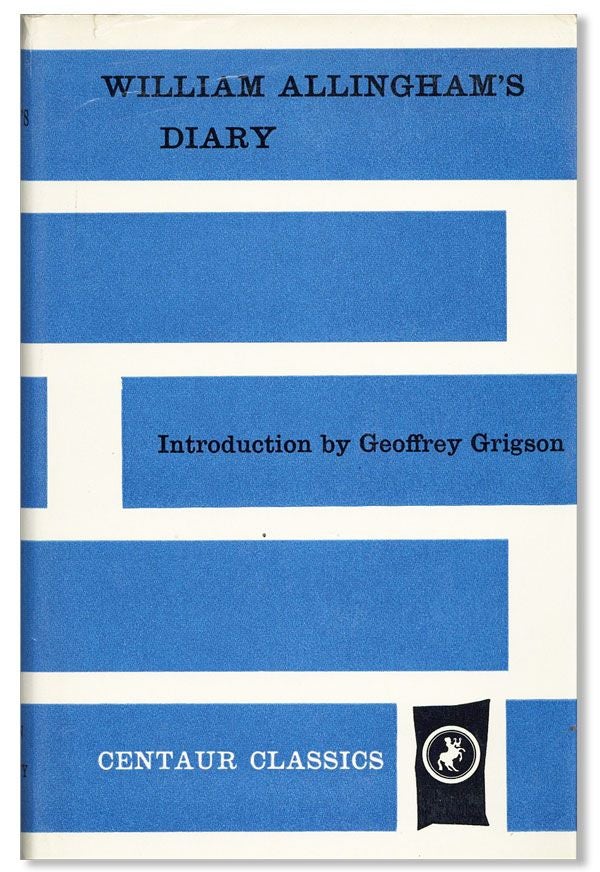 Item #31296] William Allingham's Diary. William ALLINGHAM, intro Geoffrey Grigson