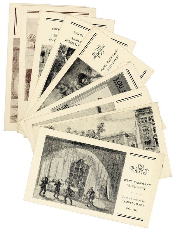 [Item #34358] Small Archive from the Irene Kaufmann Settlement Fortieth Anniversary [January 17, 1935], Including a Series of Postcards. SETTLEMENT MOVEMENT - PITTSBURGH, IRENE KAUFMANN SETTLEMENT.