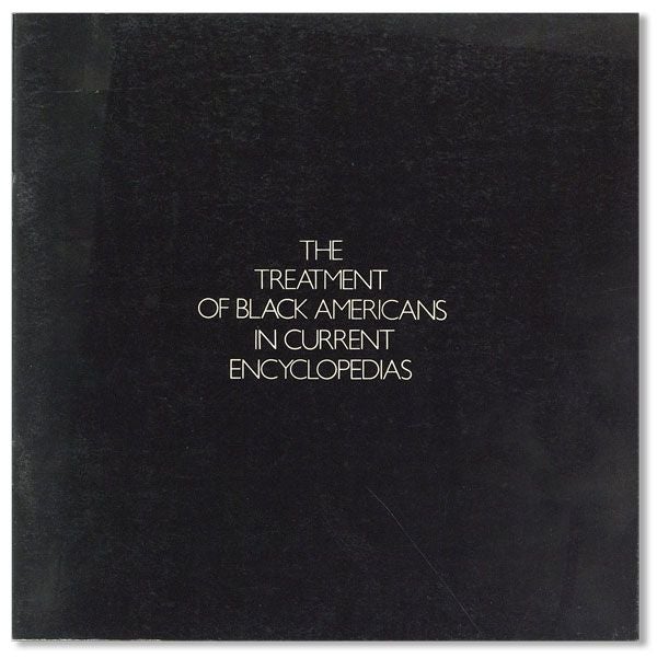 Item #34613] The Treatment of Black Americans in Current Encyclopedias. Irving SLOAN, Robert Osborn