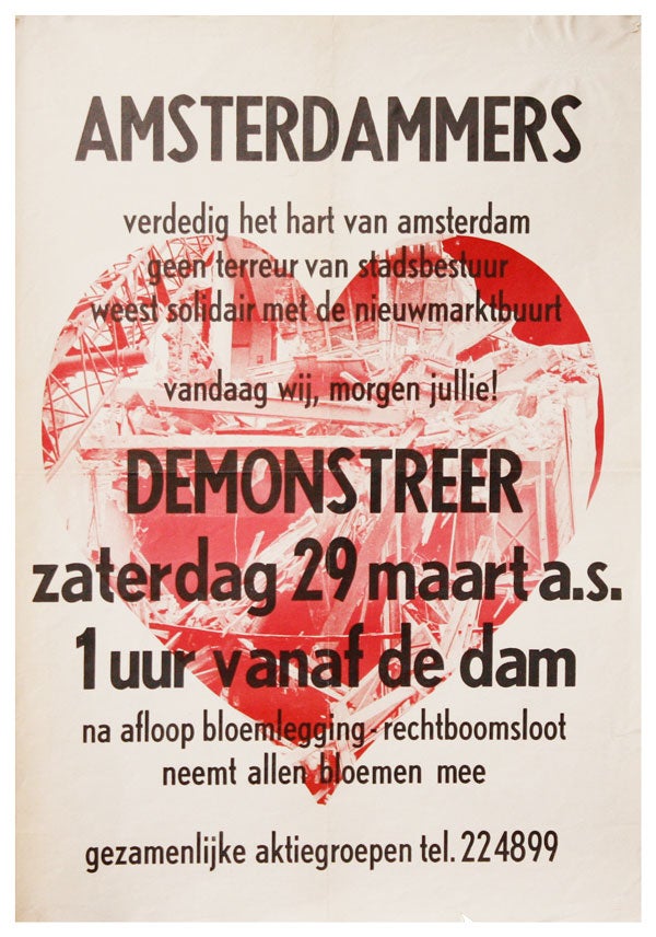 Poster] Amsterdammers / Verdedig het Hart van Amsterdam geen terreur van stadsbestuur weest. GEZAMENLIJKE AKTIEGROEPEN.
