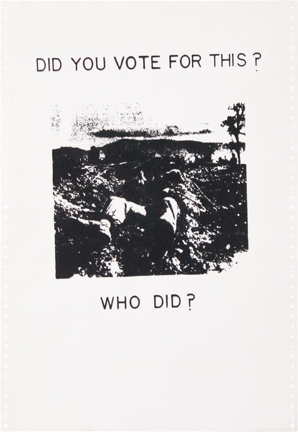Item #35425] Poster: Did You Vote For This? Who Did? GRAPHICS, VIETNAM WAR