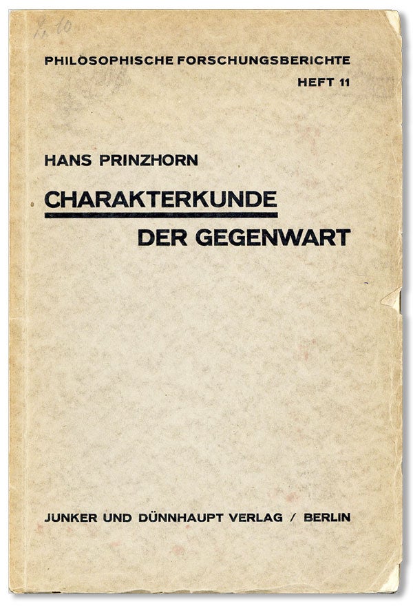 Item #35532] Charakterkunde der Gegenwart. Hans PRINZHORN