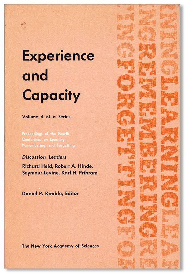 Item #35759] Experience and Capacity: Proceedings of the Fourth International Interdisciplinary...