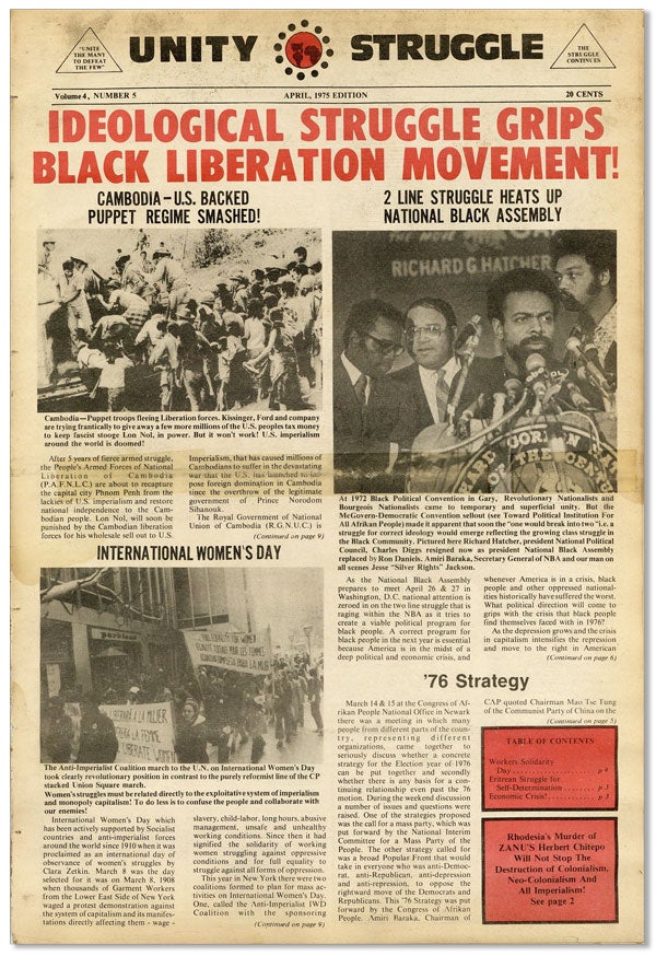 Item #37813] Unity and Struggle - Vol.4, No.5 (April, 1975). AFRICAN AMERICANS, Amiri BARAKA,...