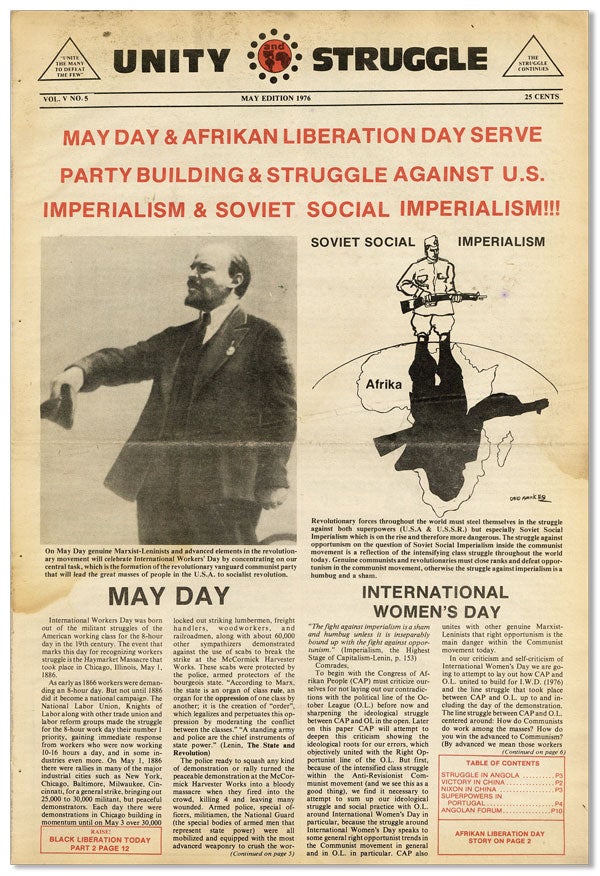 Item #37815] Unity and Struggle - Vol.5, No.5 (May, 1976). AFRICAN AMERICANS, Amiri BARAKA,...