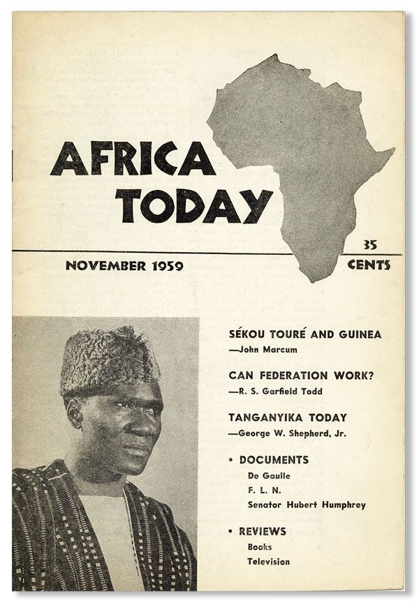 Item #38051] Africa Today, Vol. VI, no. 5, November, 1959. AMERICAN COMMITTEE ON AFRICA, ed Homer...