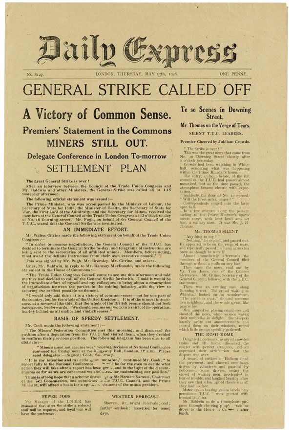 Item #38323] Archive of 15 pieces of printed ephemera relating to the 1926 General Strike in...
