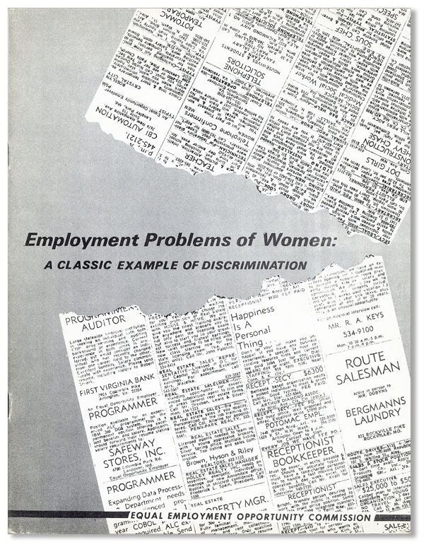 Item #38396] Employment Problems of Women: A Classic Example of Discrimination. Melba L. LEE,...