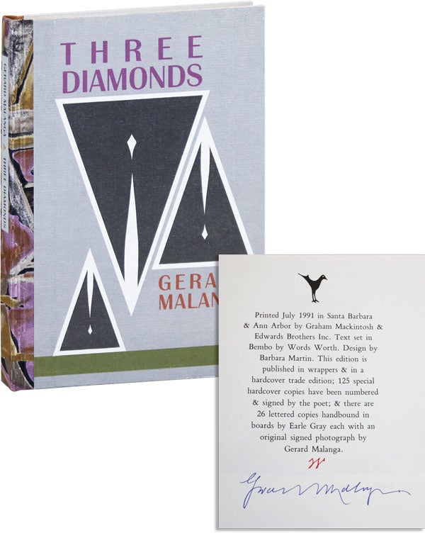 Item #40730] Three Diamonds [Deluxe Issue, Signed, with Original Photograph]. Gerard MALANGA