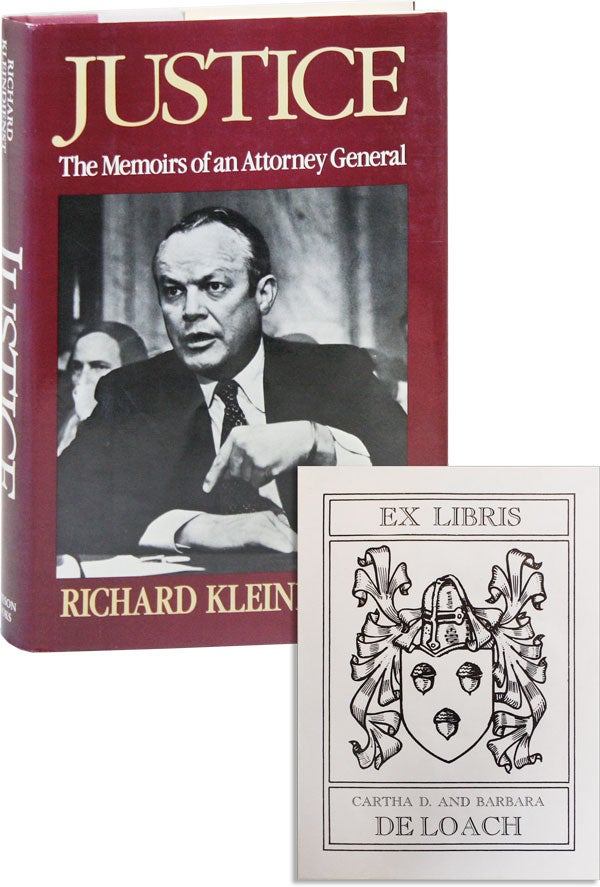 Item #41777] Justice: The Memoirs of Attorney General Richard Kleindienst [Cartha DeLoach's...