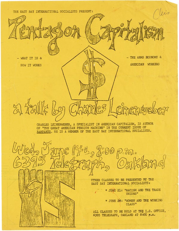 Item #43198] [Drop title] The East Bay International Socialists Present: Pentagon Capitalism ......