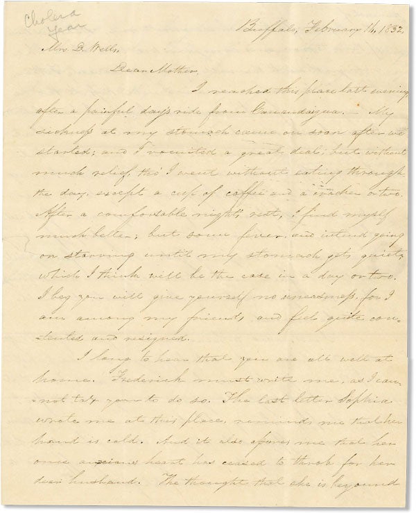 Item #43950] Two Autograph Letters, Signed, to His Mother Mrs. D. Wells. AMERICAN PRINTERS -...