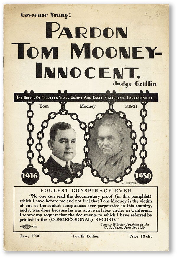 Item #44491] [Cover title] Governor Young: Pardon Tom Mooney - Innocent. Judge Griffin. TOM...