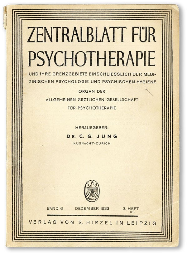 Item #44807] Zentralblatt für Psychotherapie und Ihre Grenzgebiete Einschliesslich der...