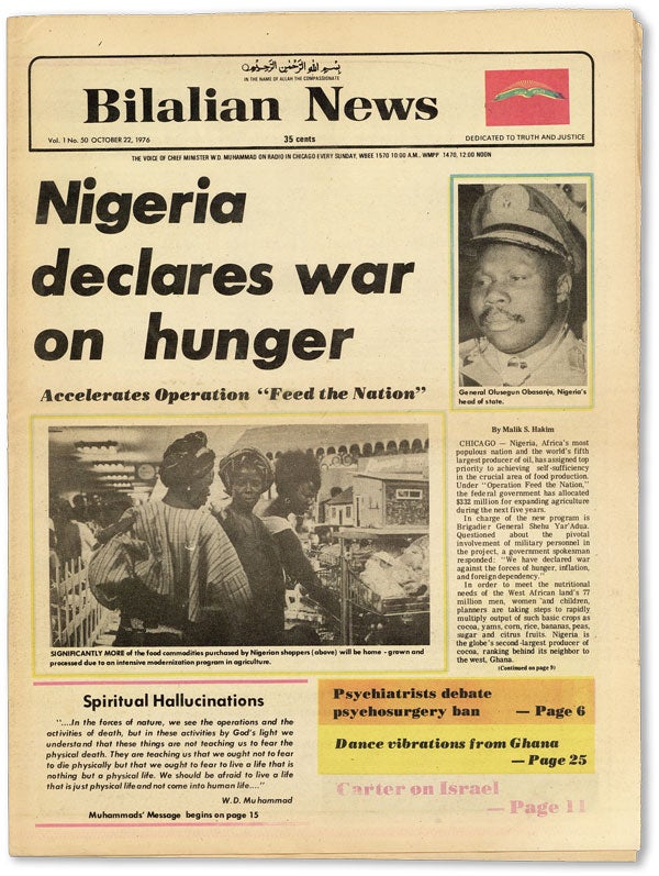 Item #44967] Bilalian News - Vol.1, No.50 (October 22, 1976). NATION OF ISLAM, Warith Deen MUHAMMAD