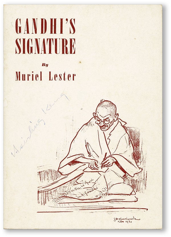 Item #45200] Gandhi's Signature. GANDHI, Muriel LESTER