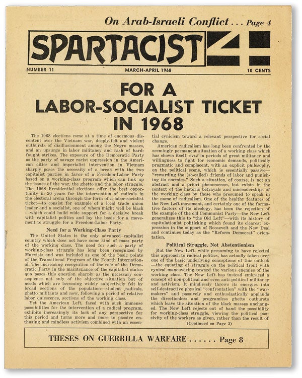 Item #45280] Spartacist, No. 11, March - April, 1968. James ROBERTSON, ed