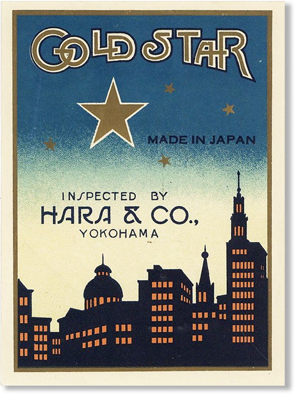 Item #45532] [Label] Gold Star / Inspected by Hara & Co., Yokohama. HARA, CO