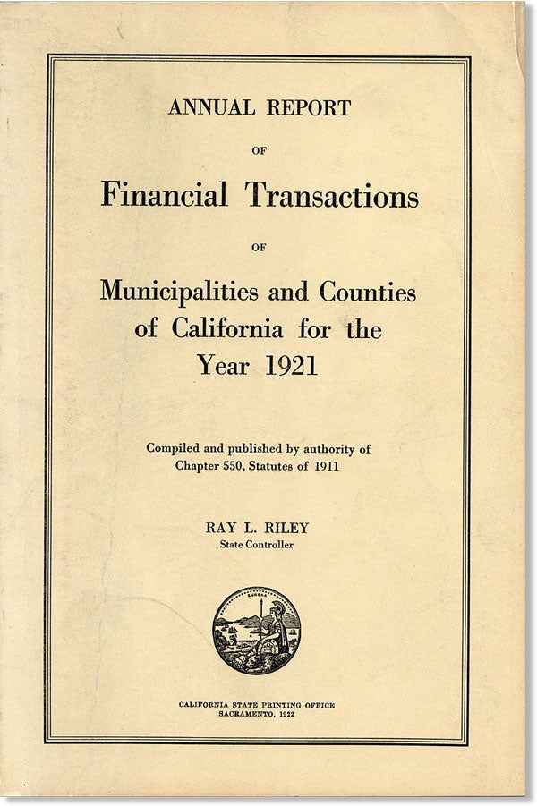 Item #45566] Annual Report of Financial Transactions of Municipalities and Counties of California...