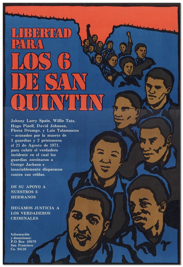 [Item #45727] [Poster] Libertad Para los 6 de San Quintin [Freedom for the San Quentin Six]. Jane NORING, artist.