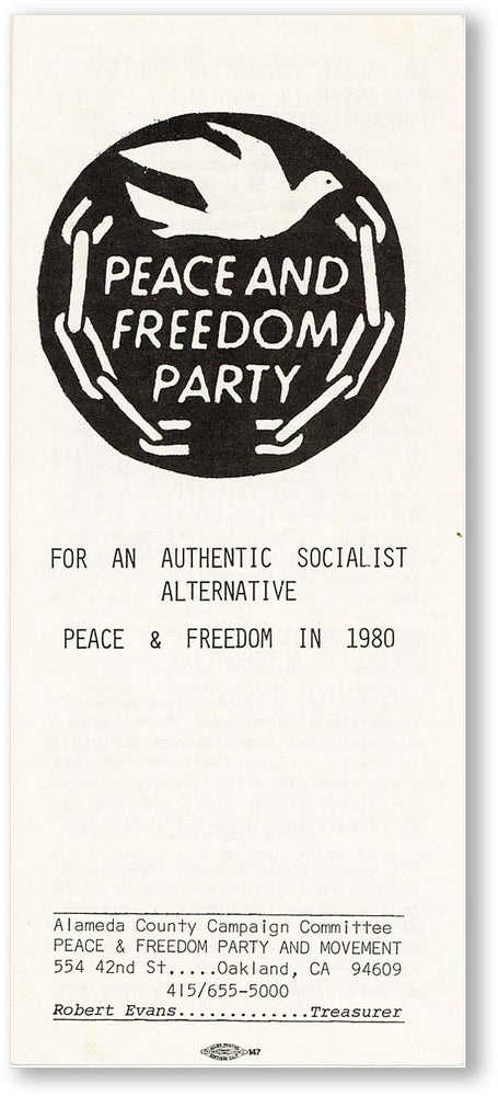 Item #45908] For an Authentic Socialist Alternative, Peace & Freedom in 1980. PEACE AND FREEDOM...