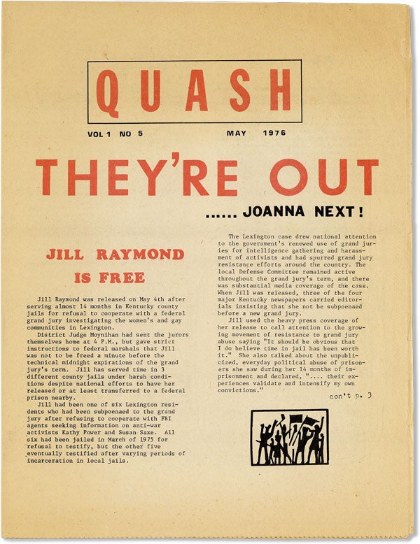 Item #45942] Quash, Vol. 1, no. 5, May, 1976. GRAND JURY PROJECT